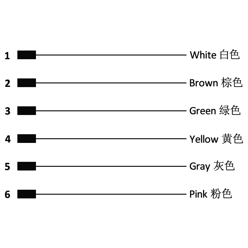 M8 6pins A code female straight molded cable, shielded, PVC, -10°C~+80°C, 26AWG 0.14mm²